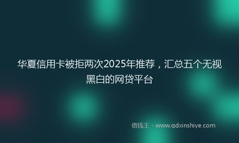 华夏信用卡被拒两次2025年推荐，汇总五个无视黑白的网贷平台