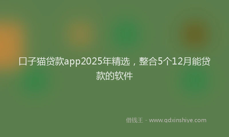 口子猫贷款app2025年精选，整合5个12月能贷款的软件