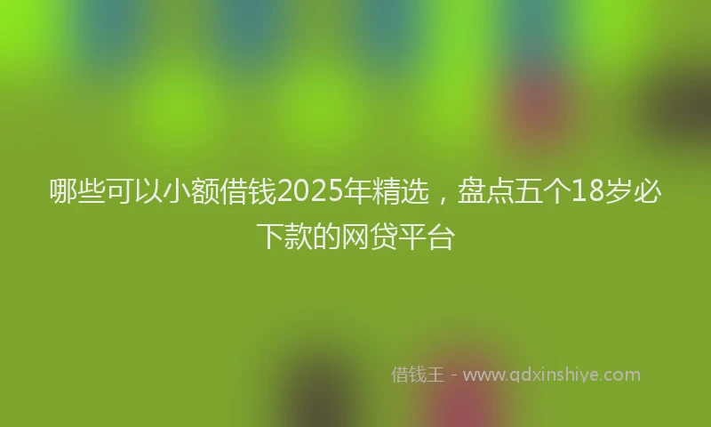 哪些可以小额借钱2025年精选，盘点五个18岁必下款的网贷平台