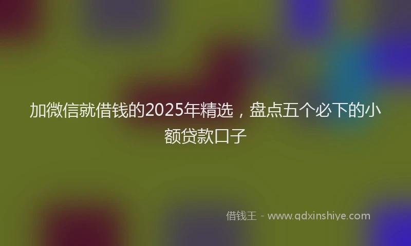 加微信就借钱的2025年精选，盘点五个必下的小额贷款口子