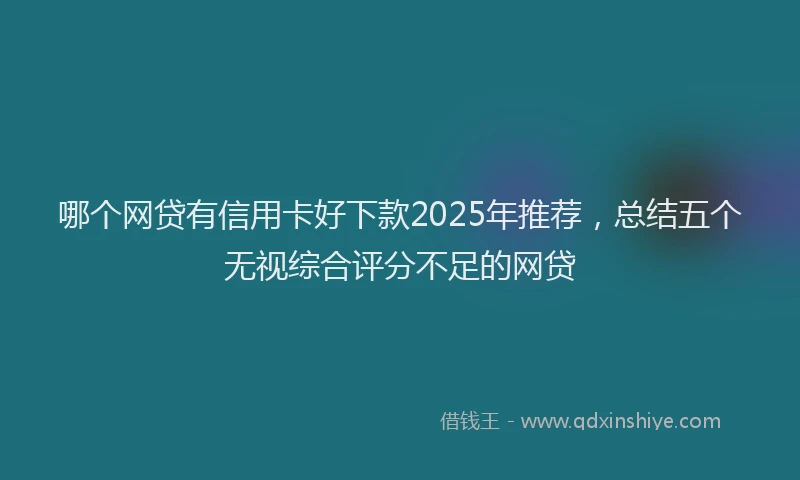 哪个网贷有信用卡好下款2025年推荐，总结五个无视综合评分不足的网贷