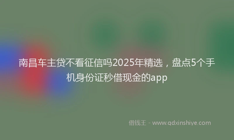 南昌车主贷不看征信吗2025年精选，盘点5个手机身份证秒借现金的app