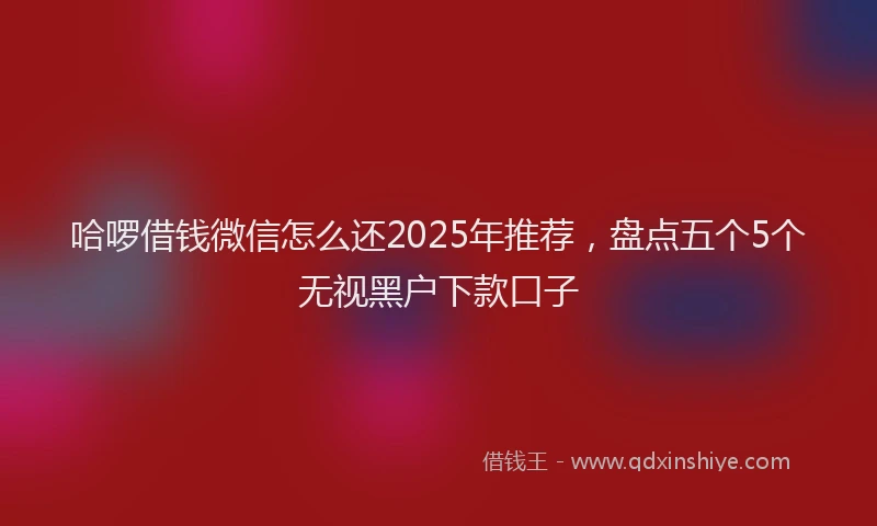 哈啰借钱微信怎么还2025年推荐，盘点五个5个无视黑户下款口子