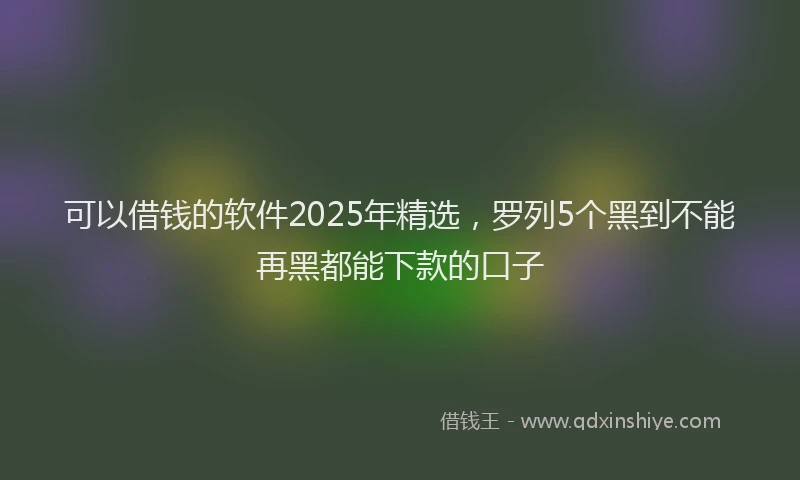 可以借钱的软件2025年精选，罗列5个黑到不能再黑都能下款的口子
