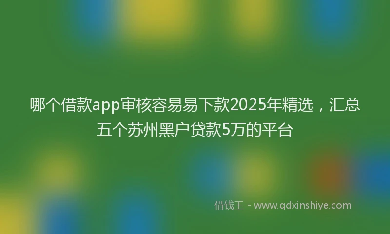 哪个借款app审核容易易下款2025年精选，汇总五个苏州黑户贷款5万的平台