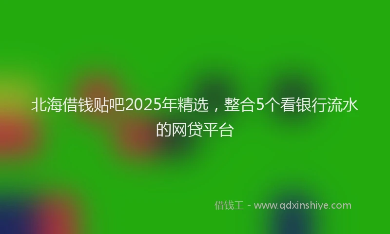 北海借钱贴吧2025年精选，整合5个看银行流水的网贷平台
