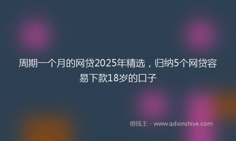 周期一个月的网贷2025年精选，归纳5个网贷容易下款18岁的口子