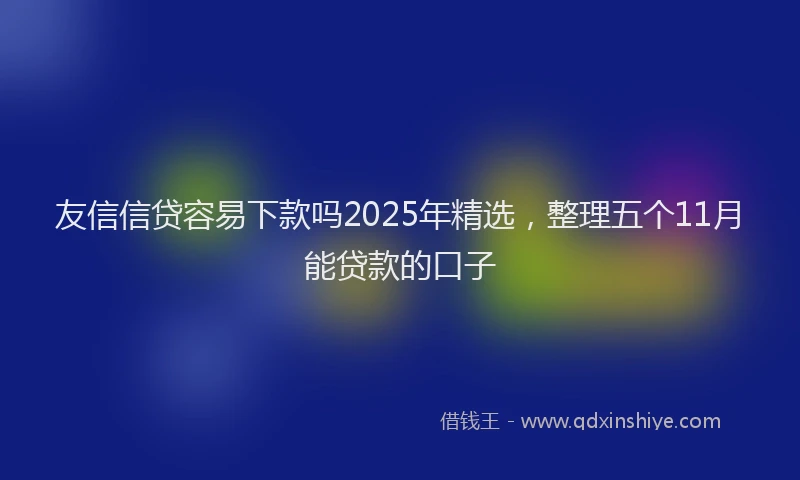 友信信贷容易下款吗2025年精选，整理五个11月能贷款的口子