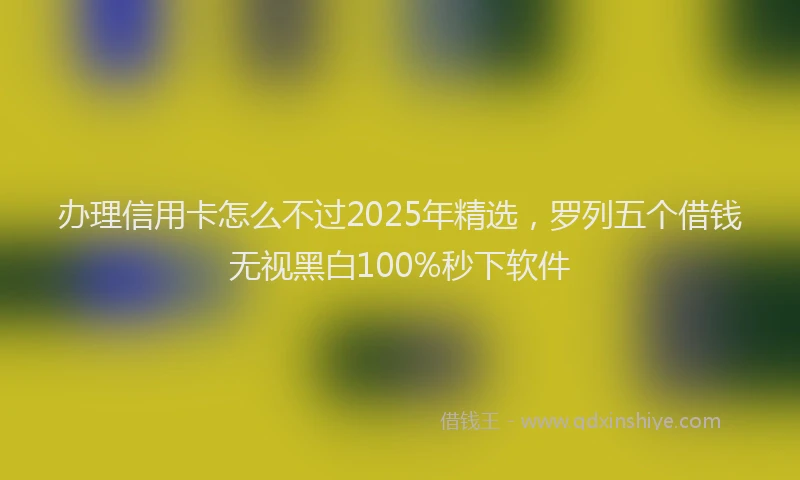 办理信用卡怎么不过2025年精选，罗列五个借钱无视黑白100%秒下软件