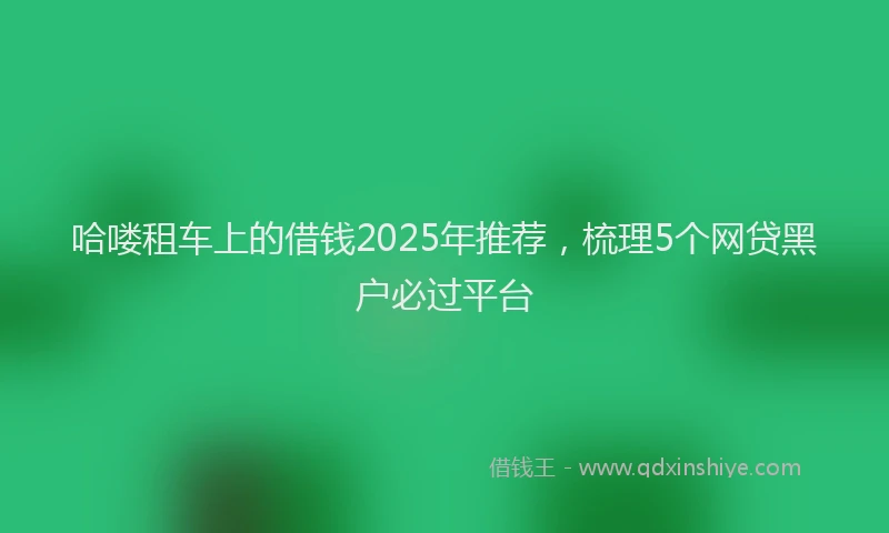 哈喽租车上的借钱2025年推荐，梳理5个网贷黑户必过平台