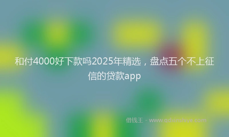 和付4000好下款吗2025年精选，盘点五个不上征信的贷款app
