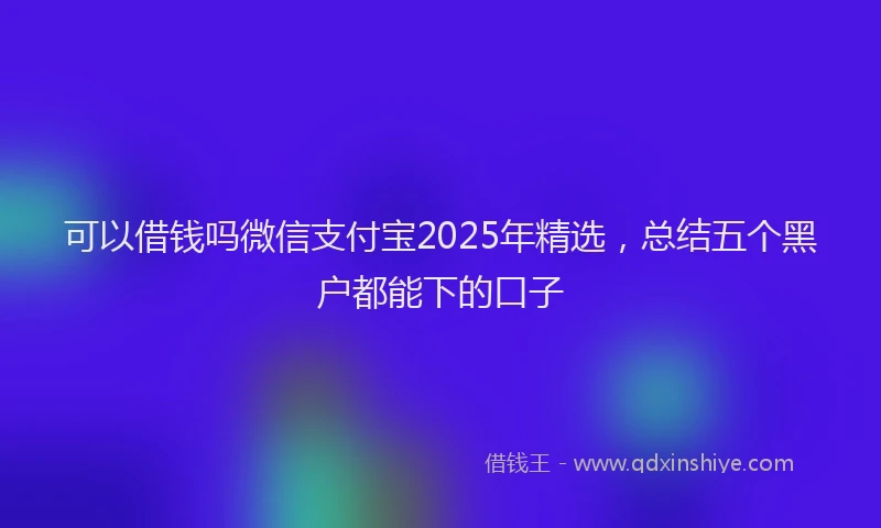 可以借钱吗微信支付宝2025年精选，总结五个黑户都能下的口子