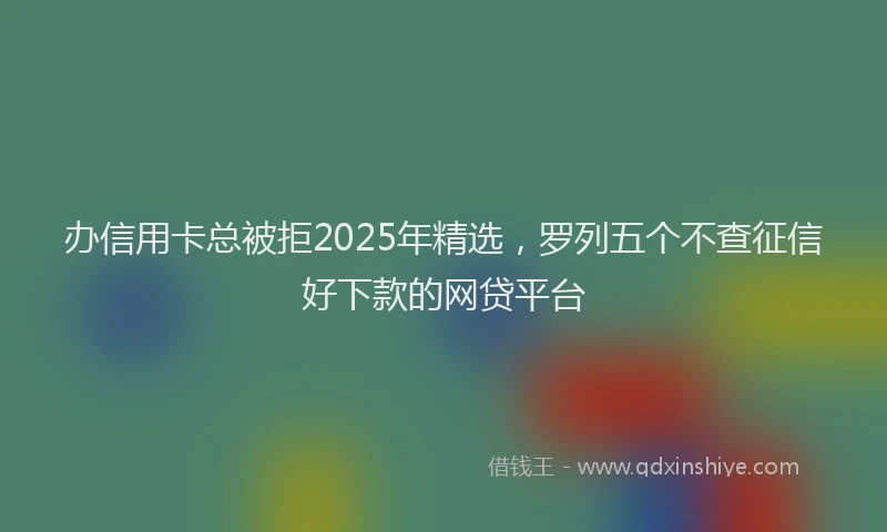 办信用卡总被拒2025年精选，罗列五个不查征信好下款的网贷平台