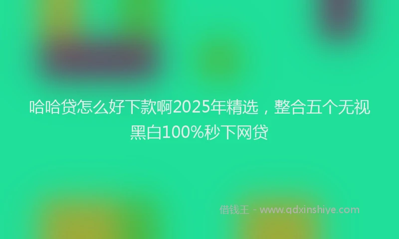 哈哈贷怎么好下款啊2025年精选，整合五个无视黑白100%秒下网贷