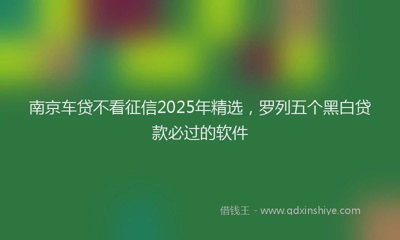 南京车贷不看征信2025年精选，罗列五个黑白贷款必过的软件