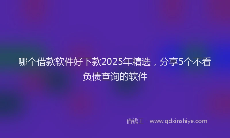 哪个借款软件好下款2025年精选，分享5个不看负债查询的软件