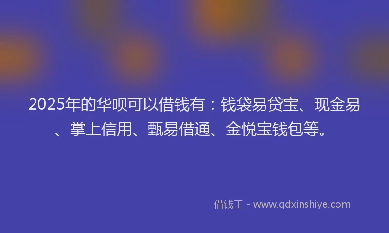 2025年的华呗可以借钱有：钱袋易贷宝、现金易、掌上信用、甄易借通、金悦宝钱包等。