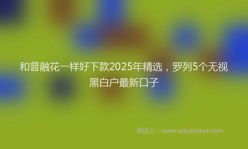 和普融花一样好下款2025年精选，罗列5个无视黑白户最新口子