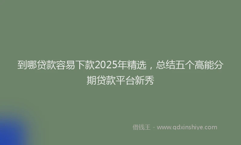 到哪贷款容易下款2025年精选，总结五个高能分期贷款平台新秀