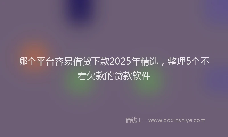 哪个平台容易借贷下款2025年精选，整理5个不看欠款的贷款软件