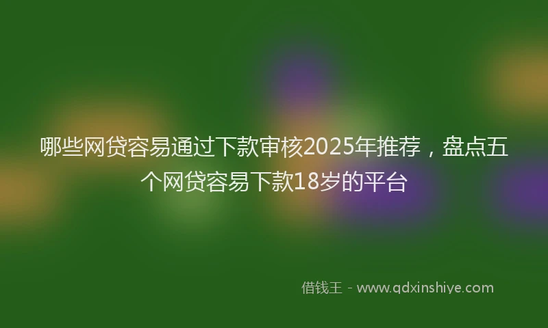 哪些网贷容易通过下款审核2025年推荐，盘点五个网贷容易下款18岁的平台