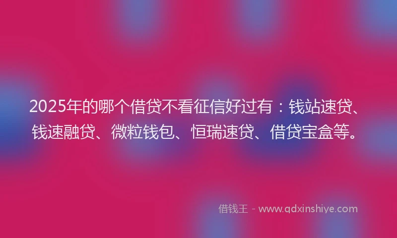 2025年的哪个借贷不看征信好过有：钱站速贷、钱速融贷、微粒钱包、恒瑞速贷、借贷宝盒等。