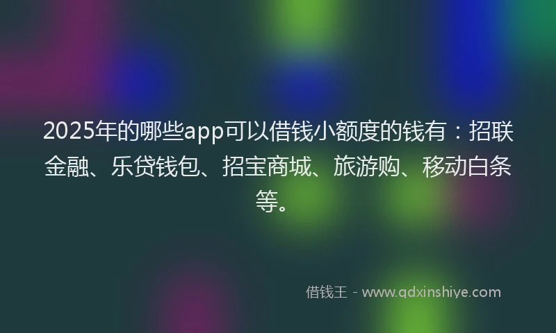 2025年的哪些app可以借钱小额度的钱有：招联金融、乐贷钱包、招宝商城、旅游购、移动白条等。
