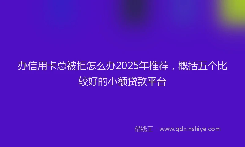 办信用卡总被拒怎么办2025年推荐，概括五个比较好的小额贷款平台