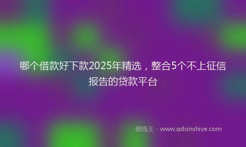 哪个借款好下款2025年精选，整合5个不上征信报告的贷款平台