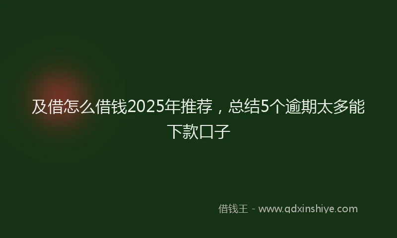 及借怎么借钱2025年推荐，总结5个逾期太多能下款口子