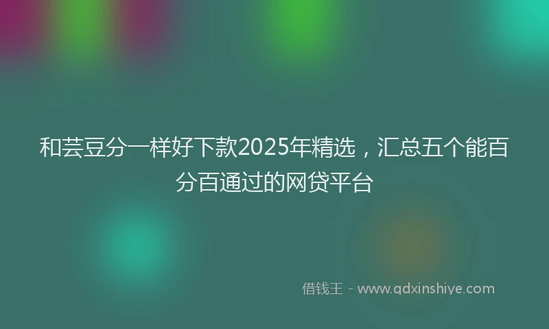 和芸豆分一样好下款2025年精选，汇总五个能百分百通过的网贷平台