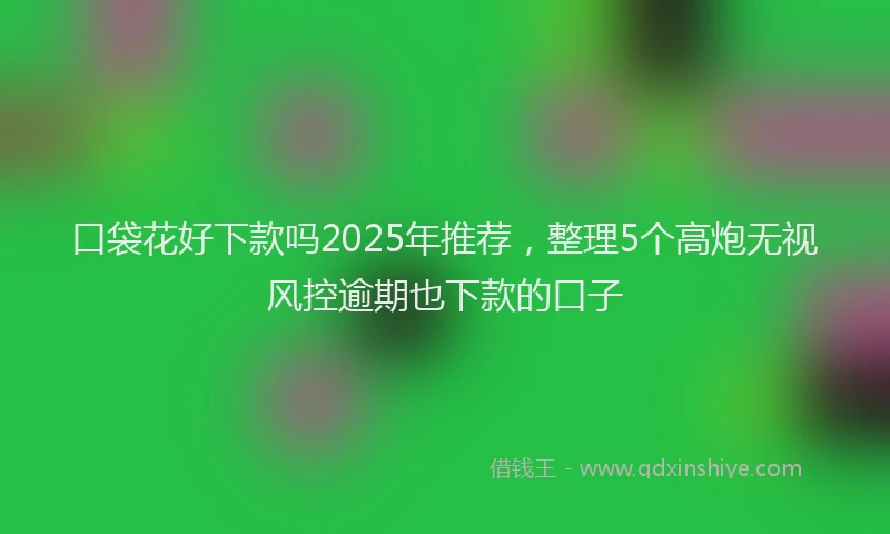 口袋花好下款吗2025年推荐，整理5个高炮无视风控逾期也下款的口子