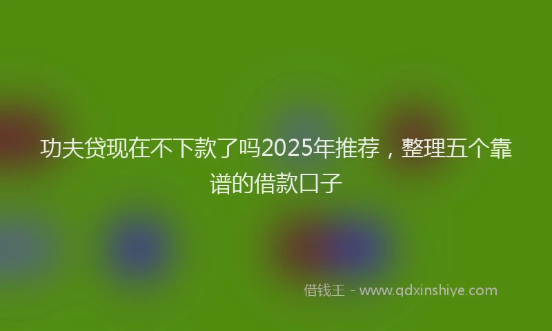 功夫贷现在不下款了吗2025年推荐，整理五个靠谱的借款口子