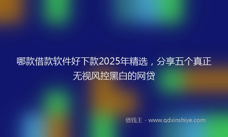 哪款借款软件好下款2025年精选，分享五个真正无视风控黑白的网贷