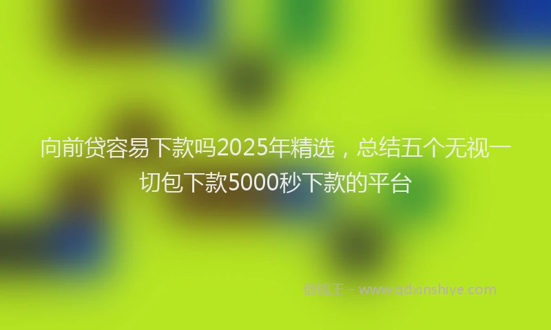 向前贷容易下款吗2025年精选，总结五个无视一切包下款5000秒下款的平台