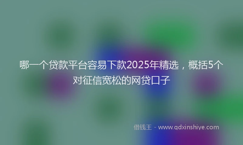 哪一个贷款平台容易下款2025年精选，概括5个对征信宽松的网贷口子
