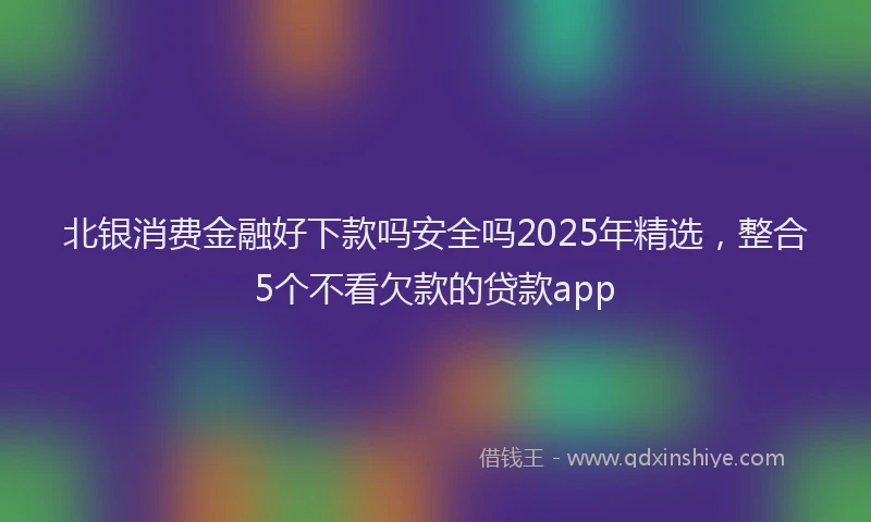 北银消费金融好下款吗安全吗2025年精选，整合5个不看欠款的贷款app