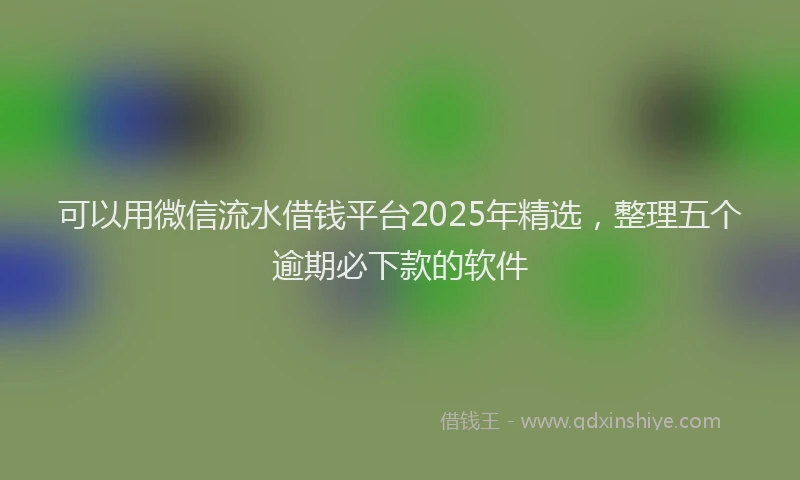 可以用微信流水借钱平台2025年精选，整理五个逾期必下款的软件