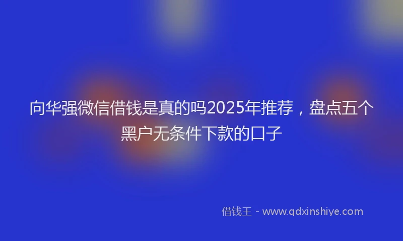 向华强微信借钱是真的吗2025年推荐，盘点五个黑户无条件下款的口子