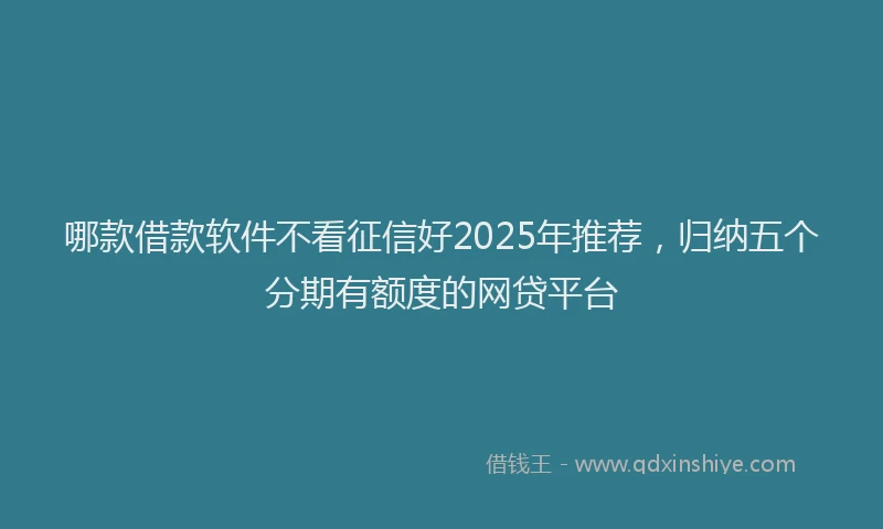 哪款借款软件不看征信好2025年推荐，归纳五个分期有额度的网贷平台