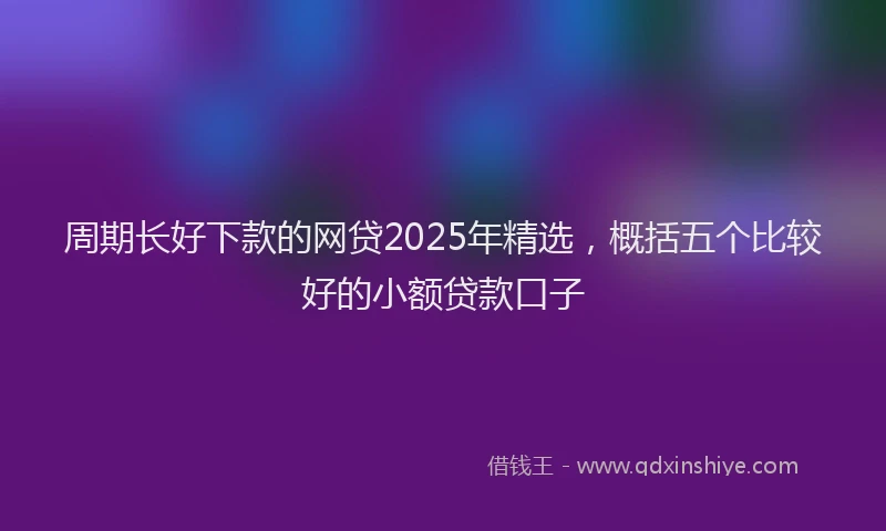 周期长好下款的网贷2025年精选，概括五个比较好的小额贷款口子