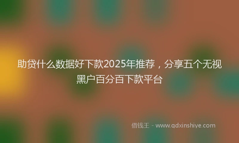 助贷什么数据好下款2025年推荐，分享五个无视黑户百分百下款平台
