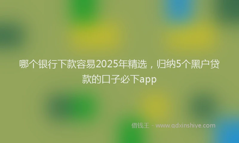 哪个银行下款容易2025年精选，归纳5个黑户贷款的口子必下app