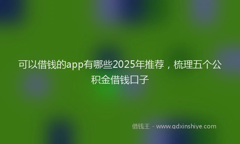 可以借钱的app有哪些2025年推荐，梳理五个公积金借钱口子