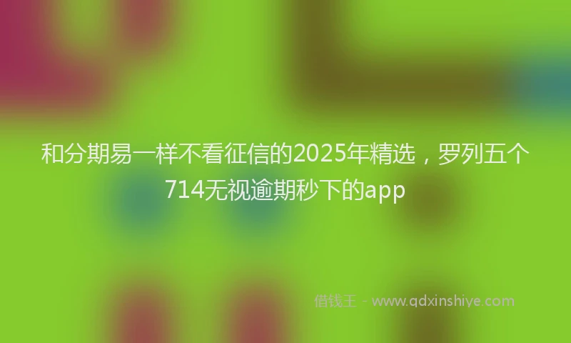和分期易一样不看征信的2025年精选，罗列五个714无视逾期秒下的app