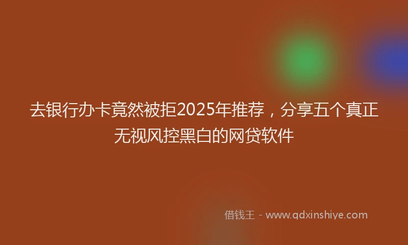 去银行办卡竟然被拒2025年推荐，分享五个真正无视风控黑白的网贷软件