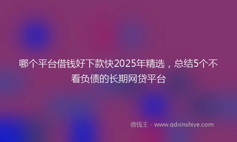 哪个平台借钱好下款快2025年精选，总结5个不看负债的长期网贷平台