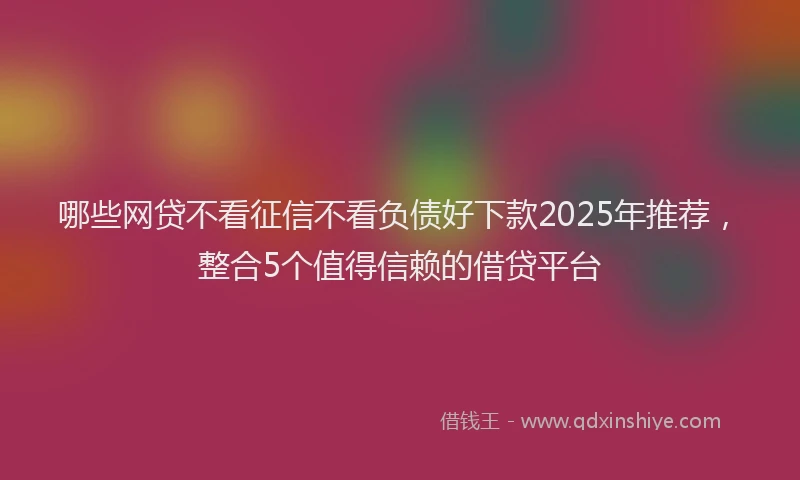 哪些网贷不看征信不看负债好下款2025年推荐，整合5个值得信赖的借贷平台