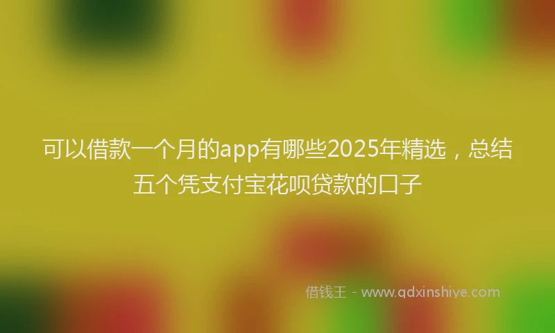 可以借款一个月的app有哪些2025年精选，总结五个凭支付宝花呗贷款的口子