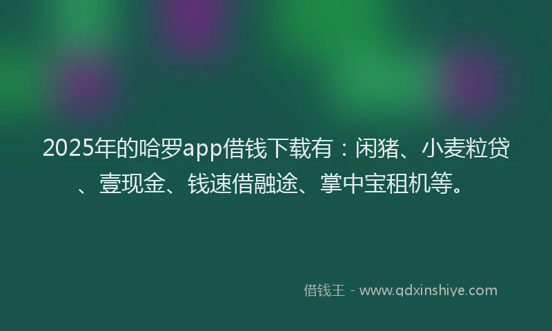 2025年的哈罗app借钱下载有：闲猪、小麦粒贷、壹现金、钱速借融途、掌中宝租机等。